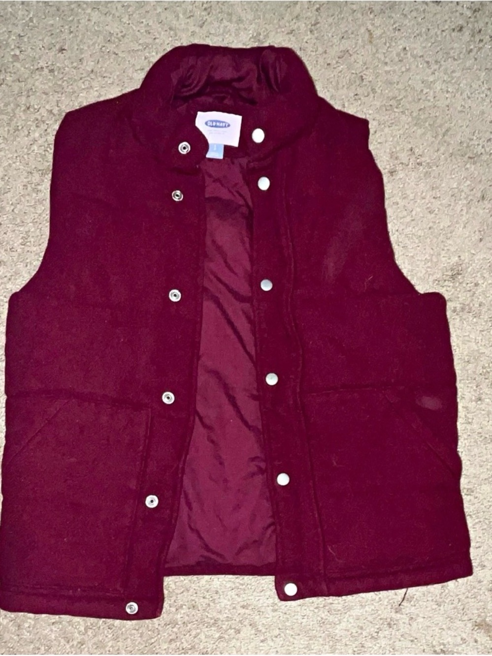 Old Navy Men's Maroon Quilted Puffer Vest
